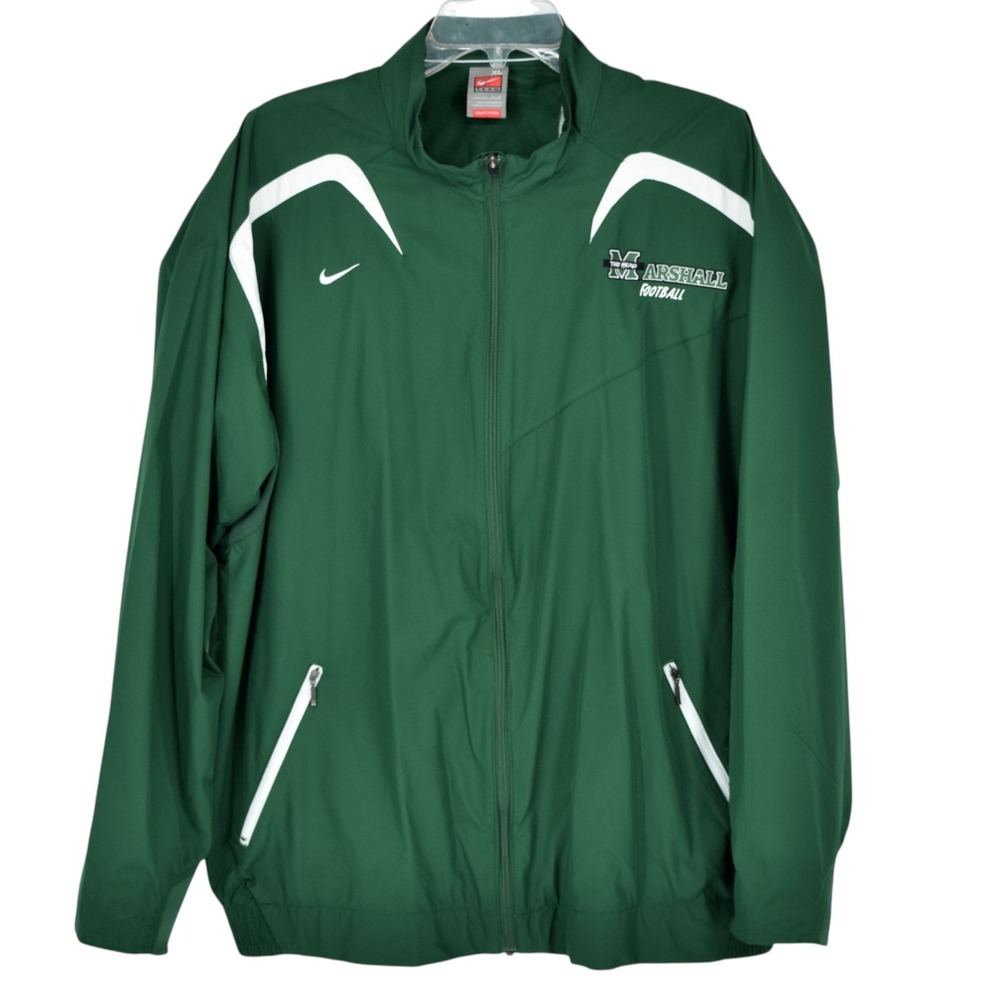 Nike Fit Storm Marshall Thundering Herd Green Football Jacket Full Zip Men's XL